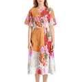 Short Sleeve Waist Folding Midi Dress