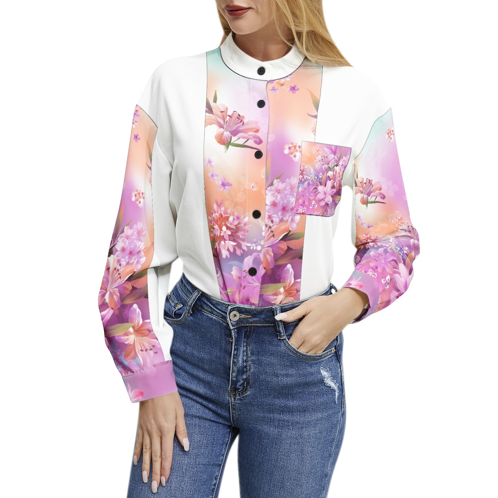 Long Sleeve Button Up Casual Shirt Top