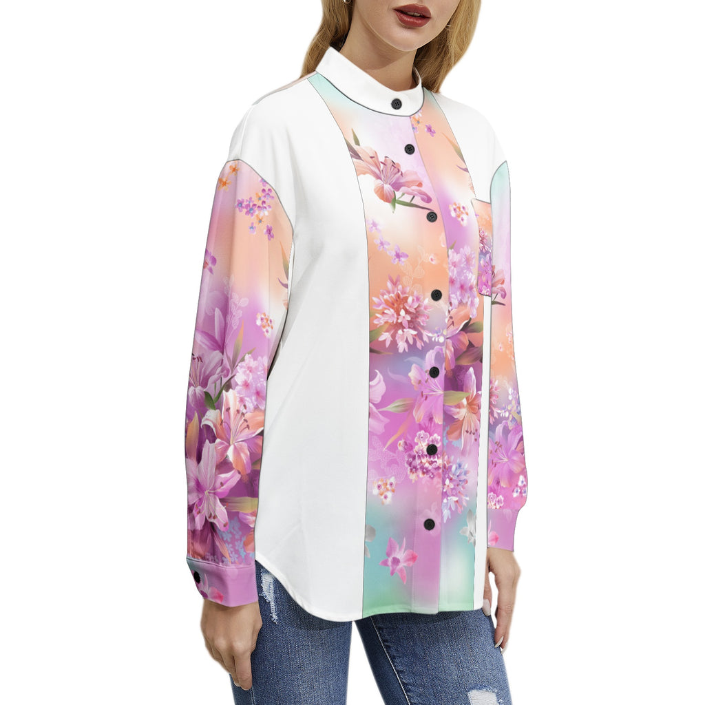 Long Sleeve Button Up Casual Shirt Top