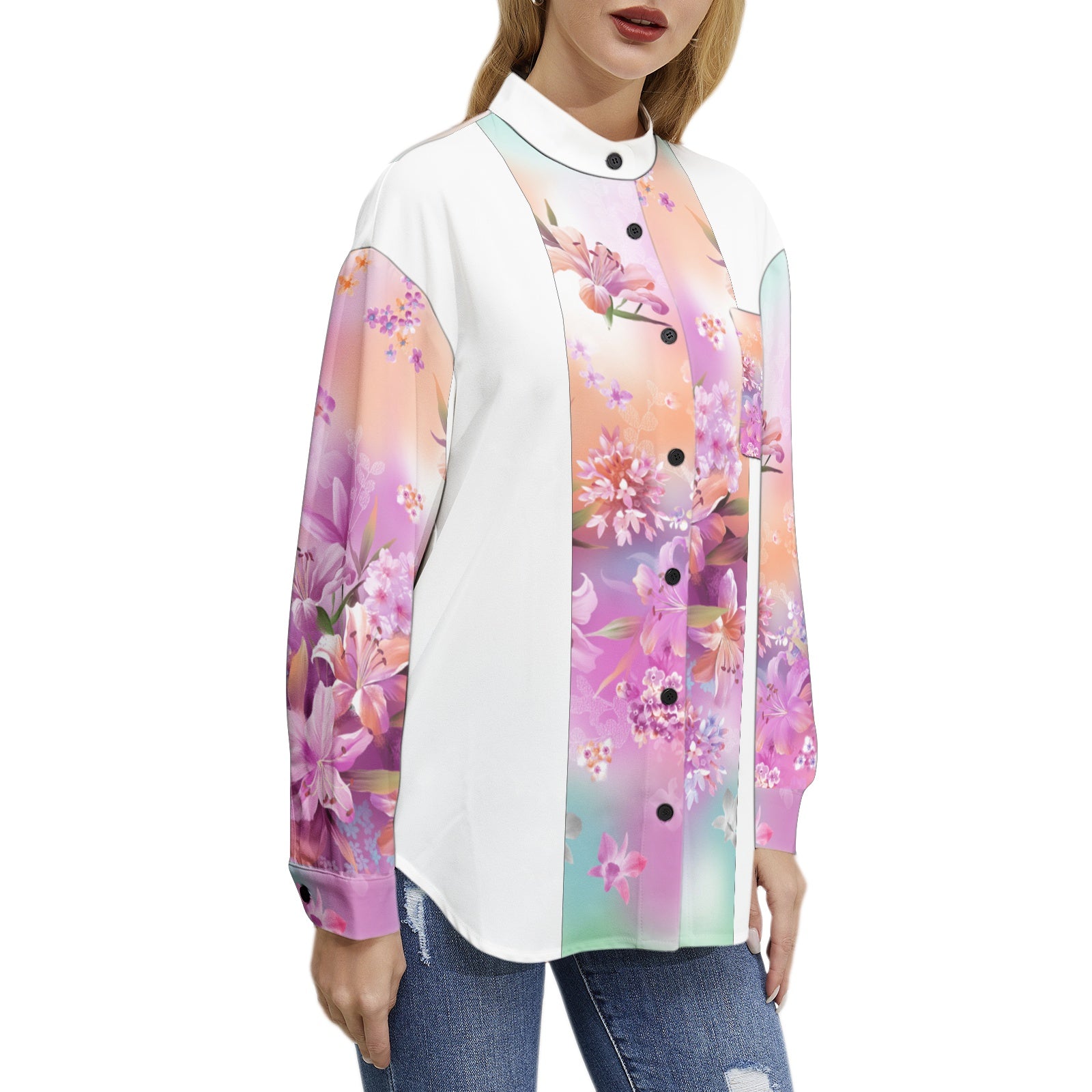 Long Sleeve Button Up Casual Shirt Top